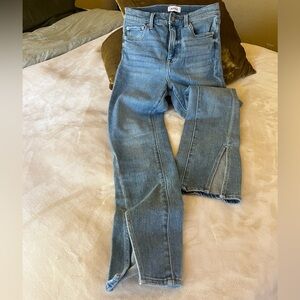 Pistola Teagan High Rise Light Blue Straight Leg Jeans with Slit - Sz 27